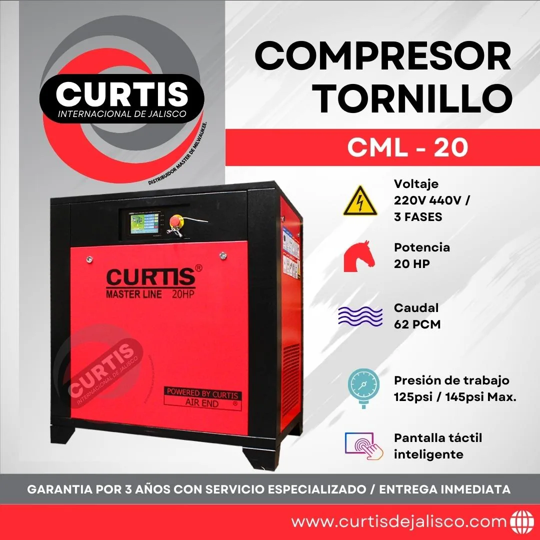 Compresor Curtis de Tornillo GABINETE 20HP