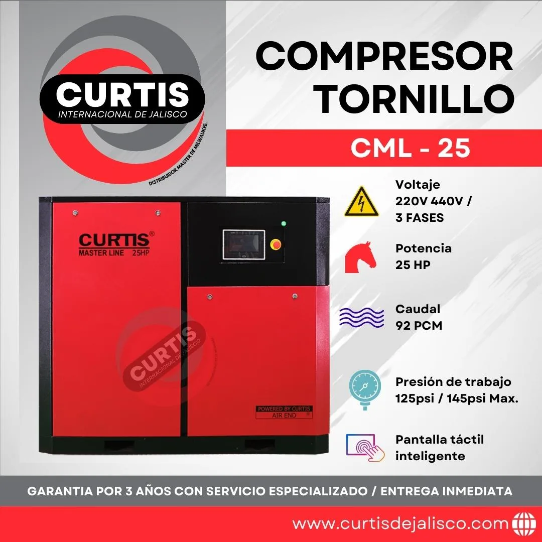 Compresor Curtis de Tornillo GABINETE 25HP