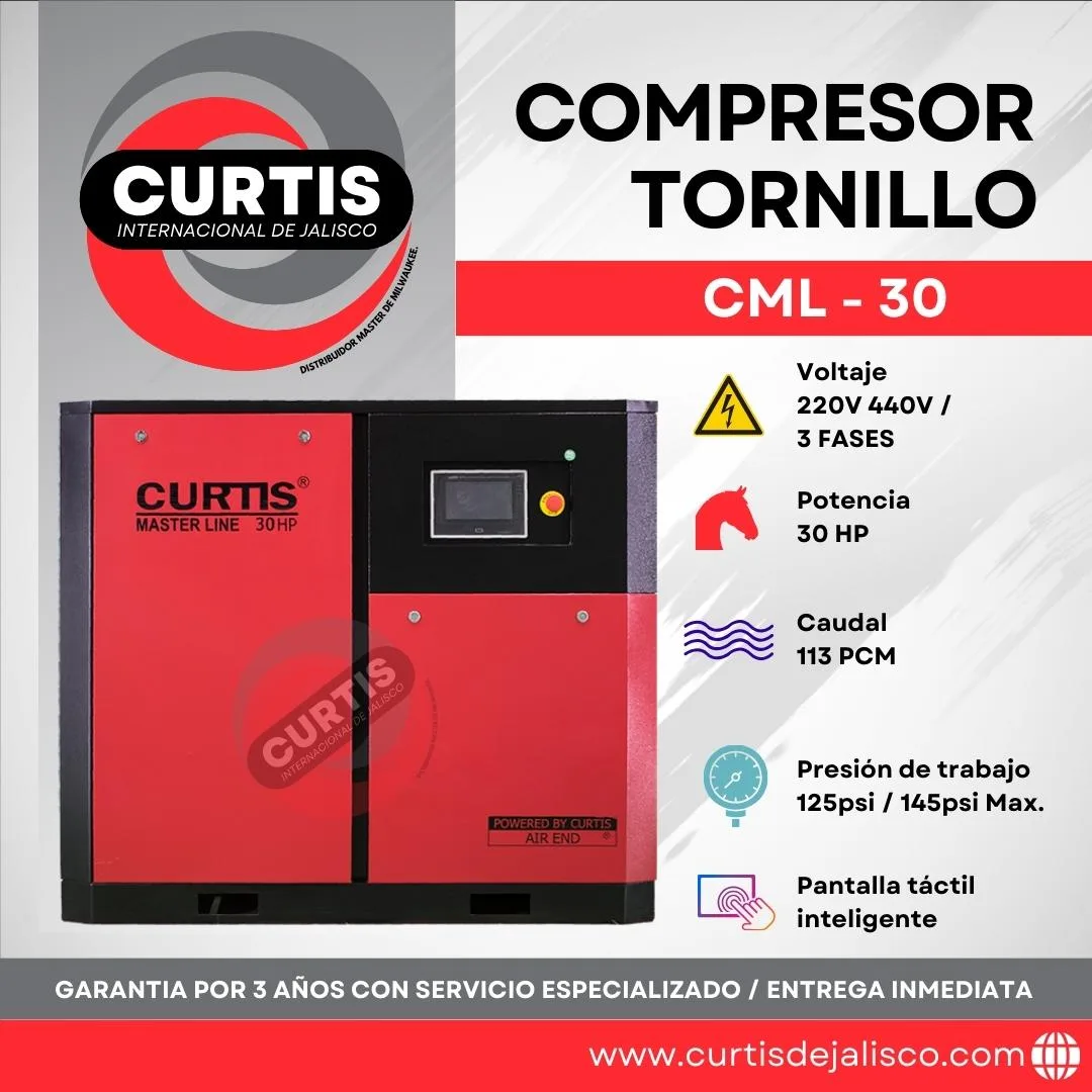 Compresor Curtis de Tornillo GABINETE 30HP