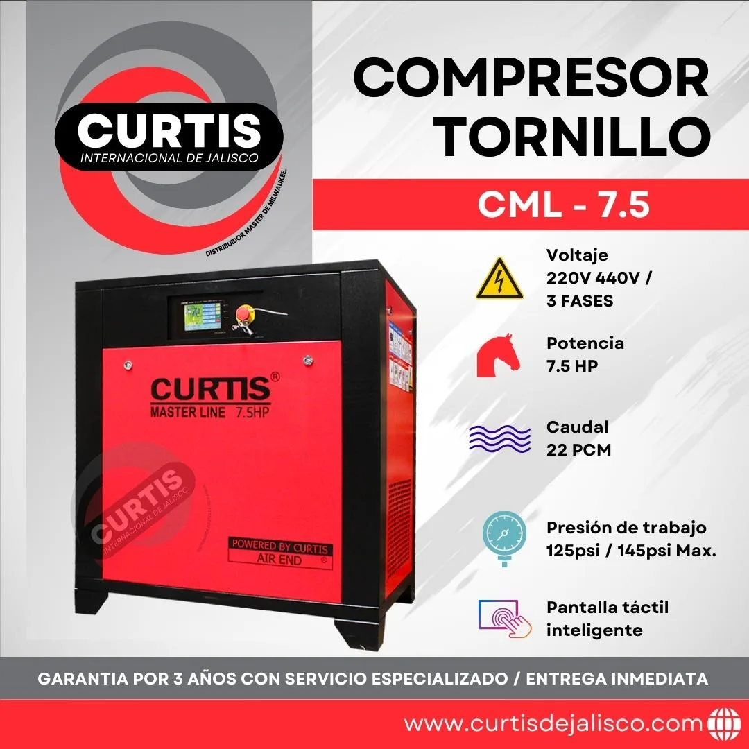 Compresor Curtis de Tornillo GABINETE 7.5HP