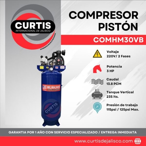 Compresor Piston 3HP Milwaukee