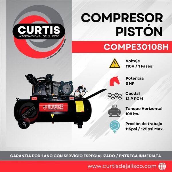 Compresor Piston 3HP Milwaukee